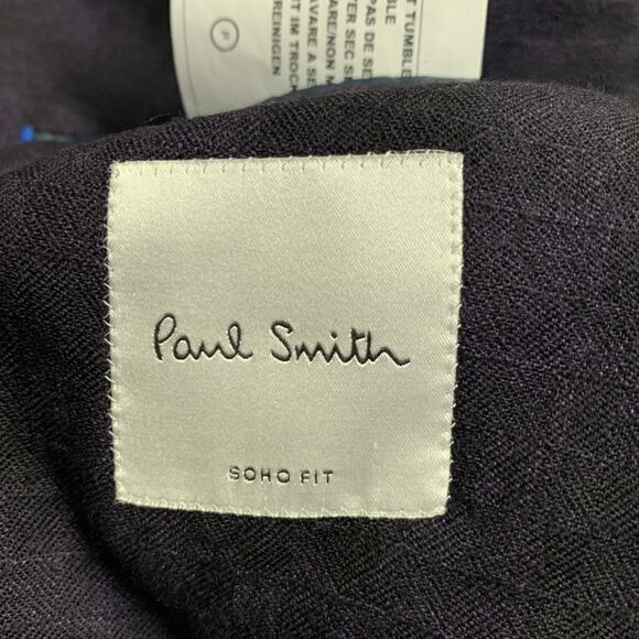 PAUL SMITH Size 44 Soho Purple Black Plaid Wool Notch Lapel Sport Coat - Picture 9 of 11